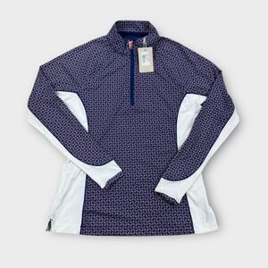 Peter Millar Shirt XS Purple  Quarter Zip Pullover Raglan Long Sleeve Activewear